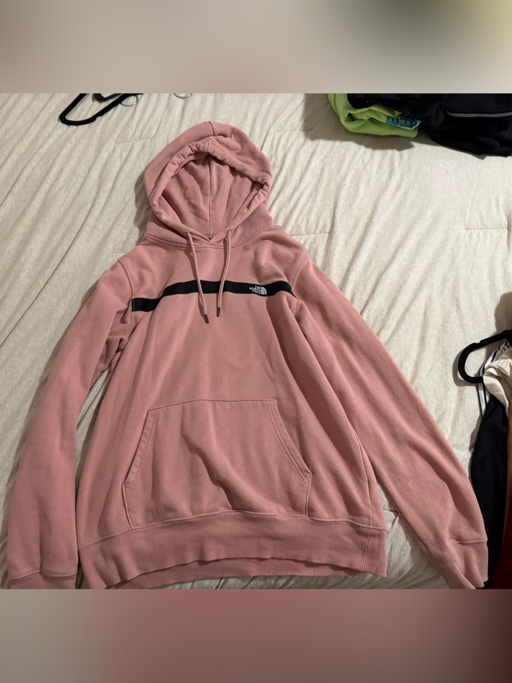 The North Face Dusty Rose Pullover Hoodie with Black Logo Tag